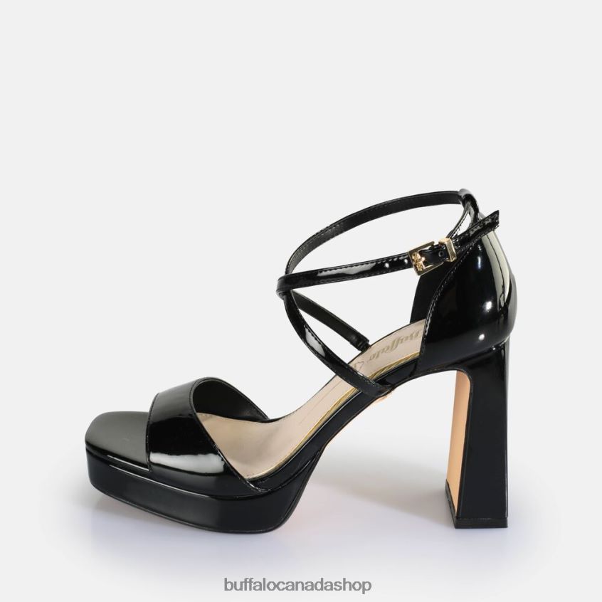 Cherry Neat Heeled Sandals vegan Black Buffalo ZL64TZ443 |Sandals
