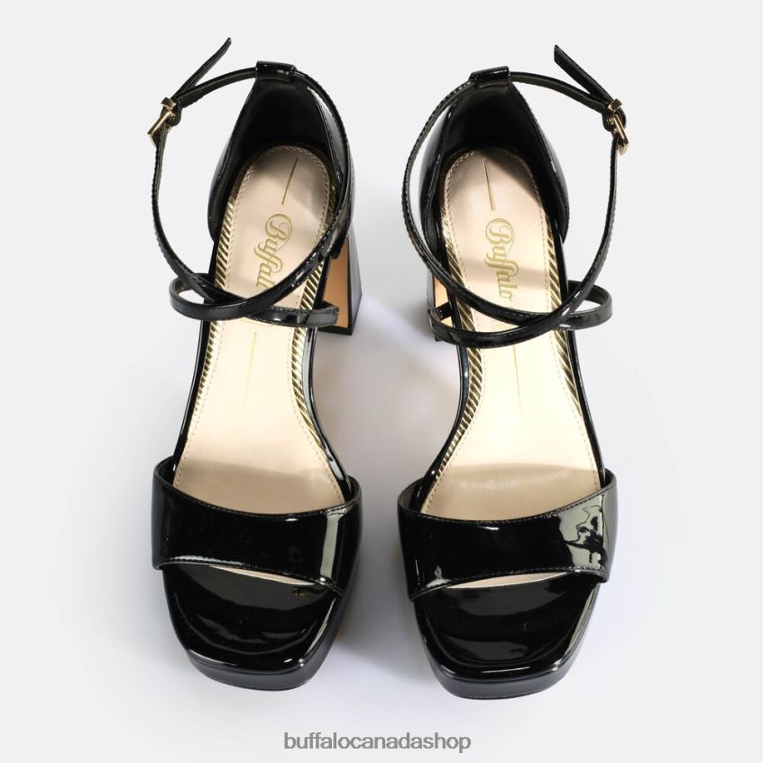 Cherry Neat Heeled Sandals vegan Black Buffalo ZL64TZ443 |Sandals