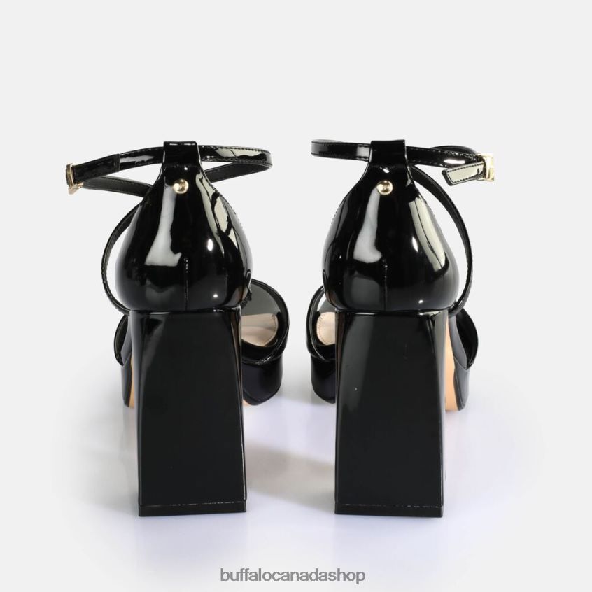 Cherry Neat Heeled Sandals vegan Black Buffalo ZL64TZ443 |Sandals