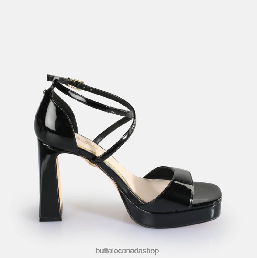 Cherry Neat Heeled Sandals vegan Black Buffalo ZL64TZ443 |Sandals