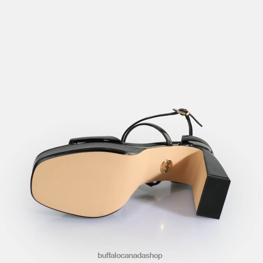 Cherry Neat Heeled Sandals vegan Black Buffalo ZL64TZ443 |Sandals