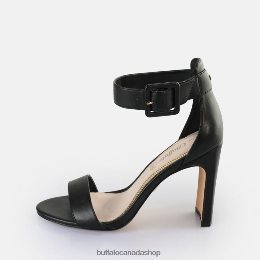 Jean Ankle Heeled Sandals vegan Black Buffalo ZL64TZ413 |Sandals