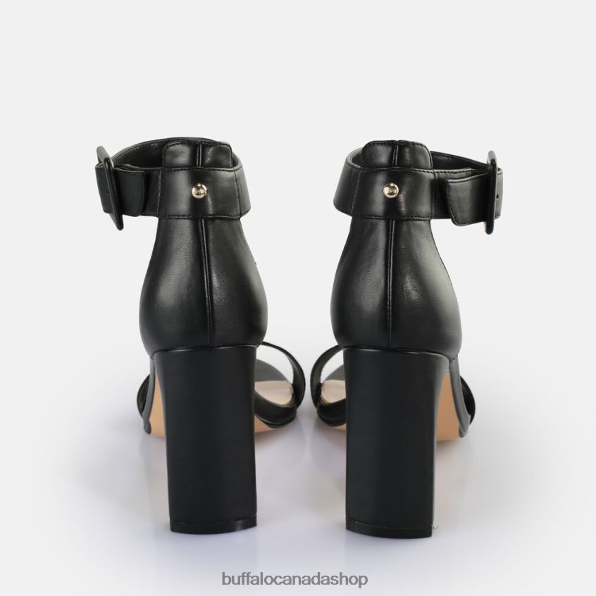 Jean Ankle Heeled Sandals vegan Black Buffalo ZL64TZ413 |Sandals
