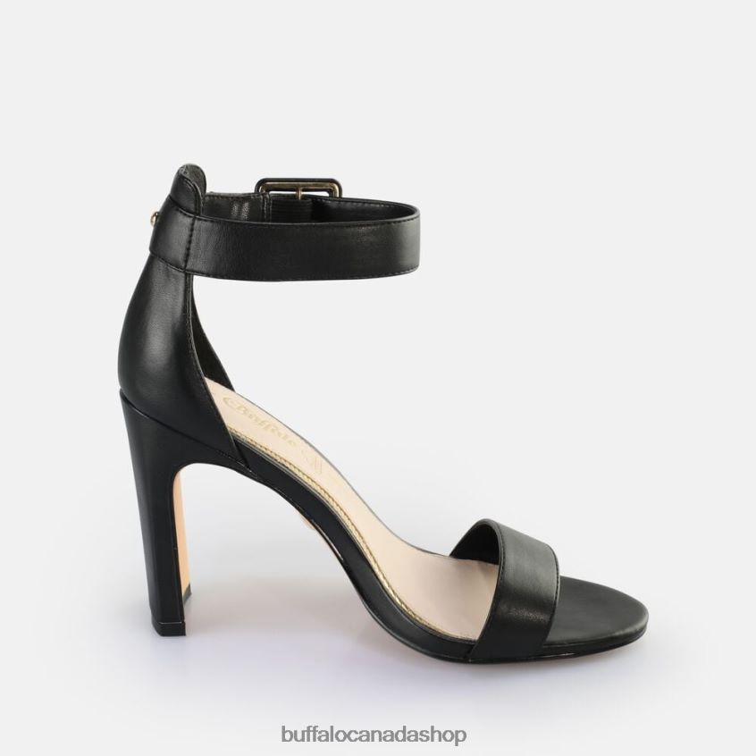 Jean Ankle Heeled Sandals vegan Black Buffalo ZL64TZ413 |Sandals
