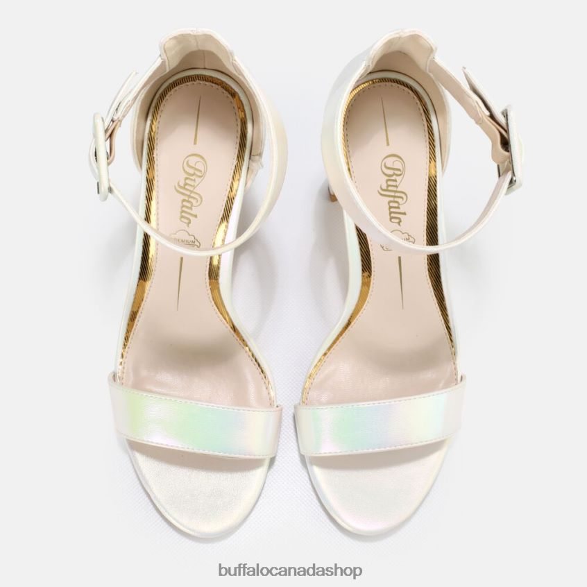 Jean Ankle Sandal vegan Pearly White Buffalo ZL64TZ414 |Sandals