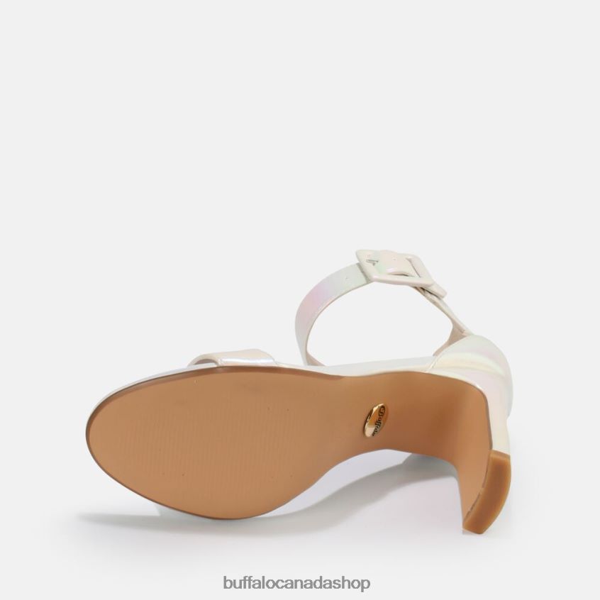 Jean Ankle Sandal vegan Pearly White Buffalo ZL64TZ414 |Sandals