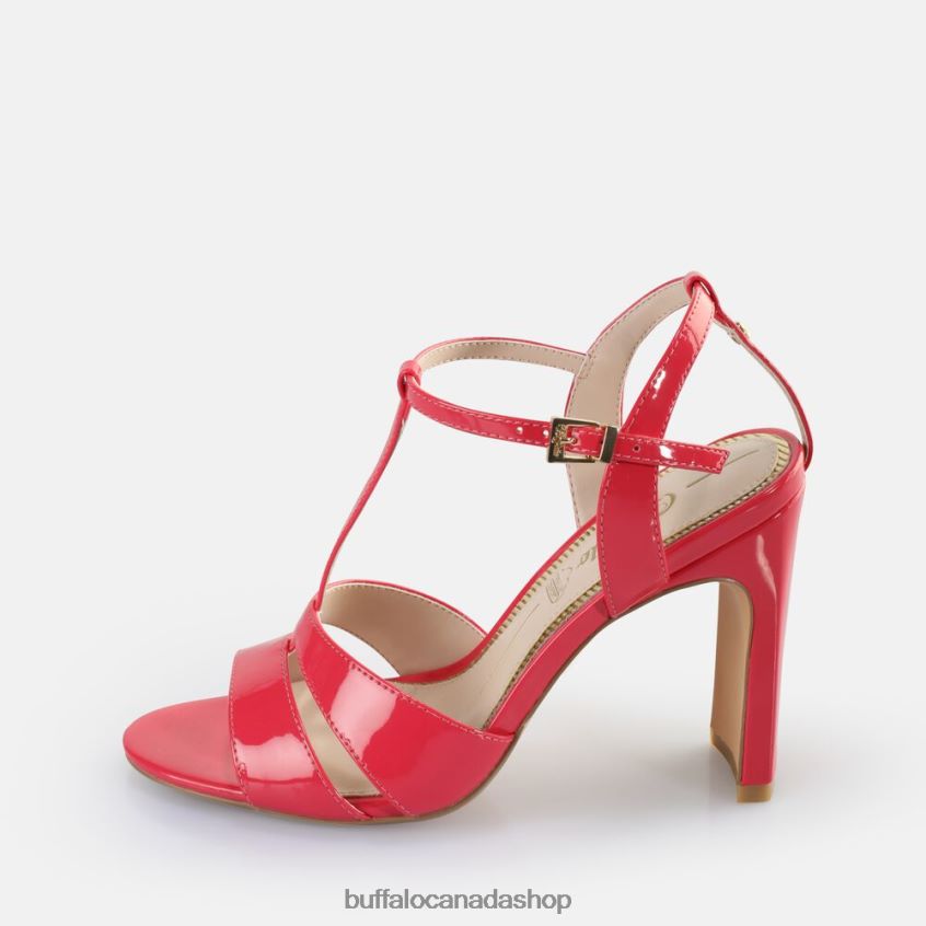 Jean Cage Heeled Sandals vegan Dark Pink Buffalo ZL64TZ529 |Sandals