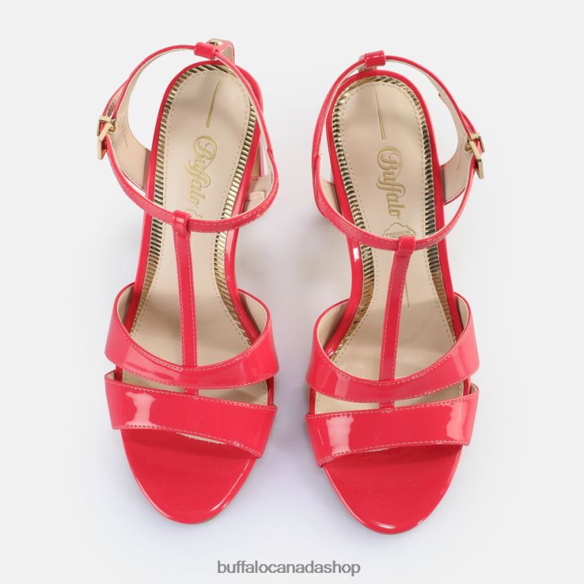 Jean Cage Heeled Sandals vegan Dark Pink Buffalo ZL64TZ529 |Sandals