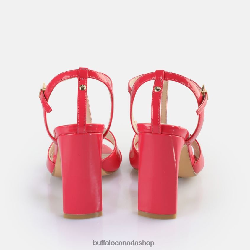 Jean Cage Heeled Sandals vegan Dark Pink Buffalo ZL64TZ529 |Sandals