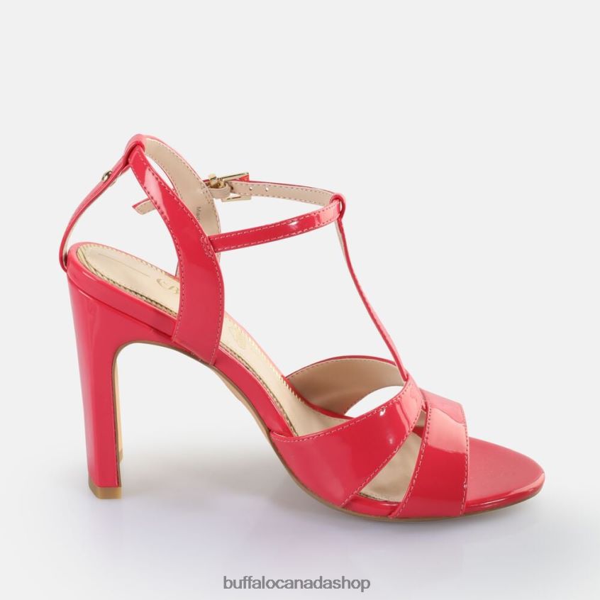 Jean Cage Heeled Sandals vegan Dark Pink Buffalo ZL64TZ529 |Sandals