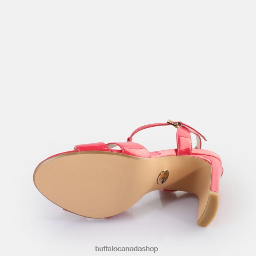 Jean Cage Heeled Sandals vegan Dark Pink Buffalo ZL64TZ529 |Sandals