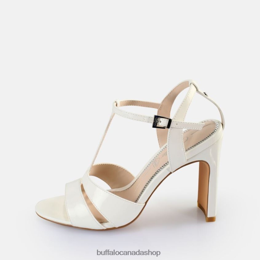 Jean Cage Heeled Sandals vegan White Buffalo ZL64TZ528 |Sandals