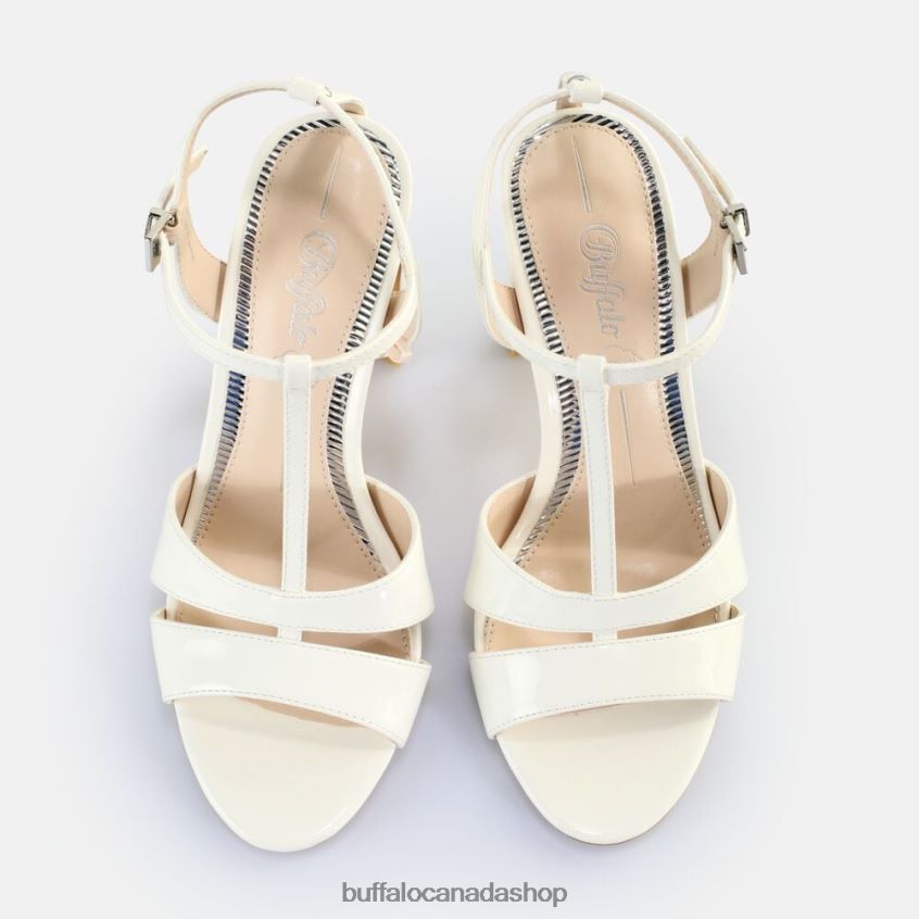 Jean Cage Heeled Sandals vegan White Buffalo ZL64TZ528 |Sandals