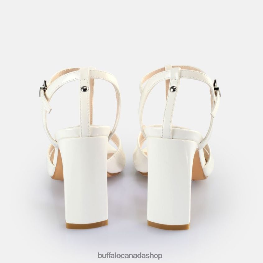 Jean Cage Heeled Sandals vegan White Buffalo ZL64TZ528 |Sandals