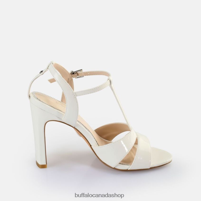 Jean Cage Heeled Sandals vegan White Buffalo ZL64TZ528 |Sandals