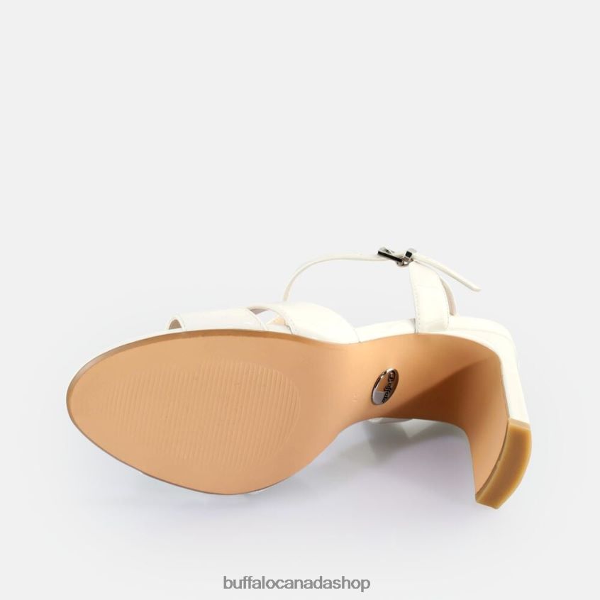 Jean Cage Heeled Sandals vegan White Buffalo ZL64TZ528 |Sandals