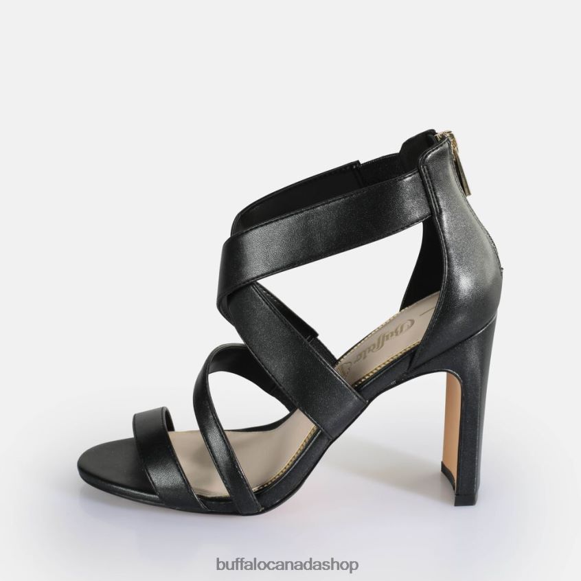 Jean Flow Heeled Sandals vegan Black Buffalo ZL64TZ192 |Sandals