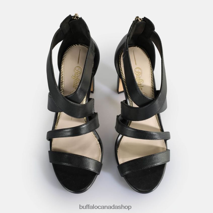 Jean Flow Heeled Sandals vegan Black Buffalo ZL64TZ192 |Sandals