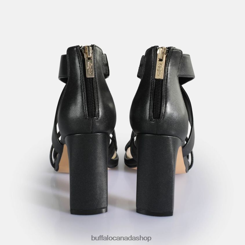 Jean Flow Heeled Sandals vegan Black Buffalo ZL64TZ192 |Sandals