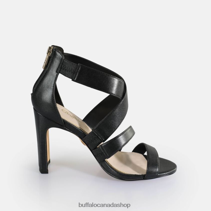 Jean Flow Heeled Sandals vegan Black Buffalo ZL64TZ192 |Sandals