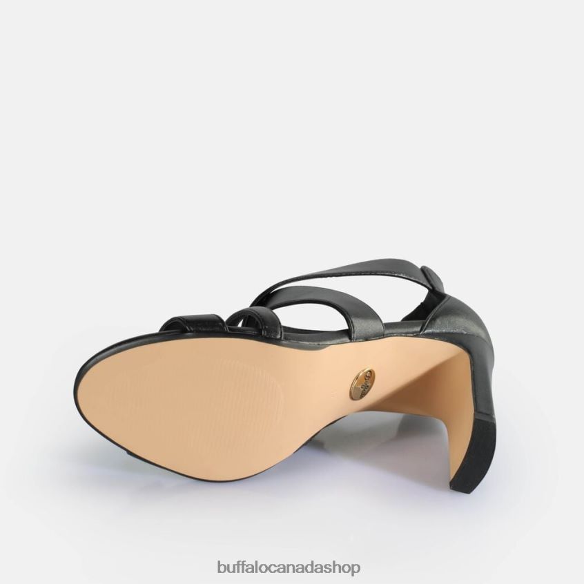 Jean Flow Heeled Sandals vegan Black Buffalo ZL64TZ192 |Sandals