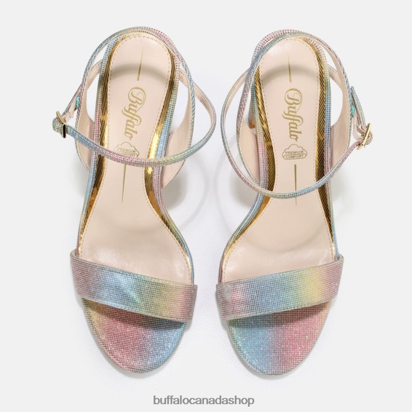 Jean Neat High-Heeled Sandal vegan Multicoloured Buffalo ZL64TZ37 |Sandals