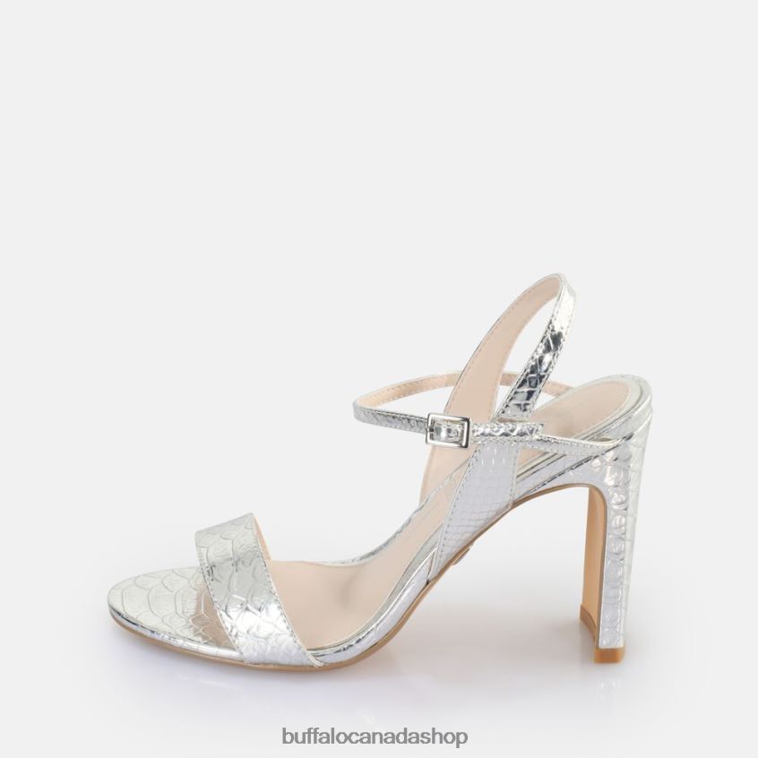 Jean Neat heeled sandal vegan Snake Silver Buffalo ZL64TZ39 |Sandals
