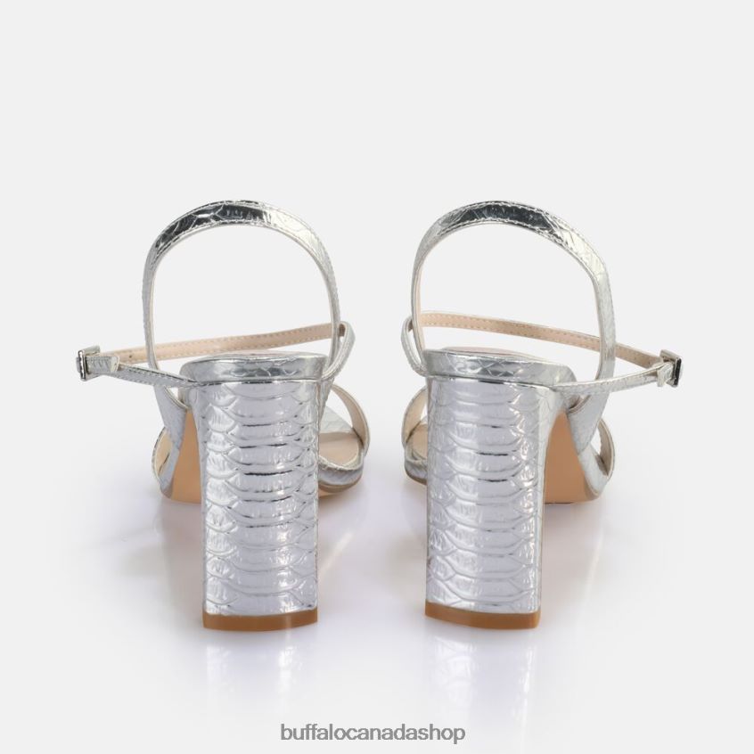 Jean Neat heeled sandal vegan Snake Silver Buffalo ZL64TZ39 |Sandals