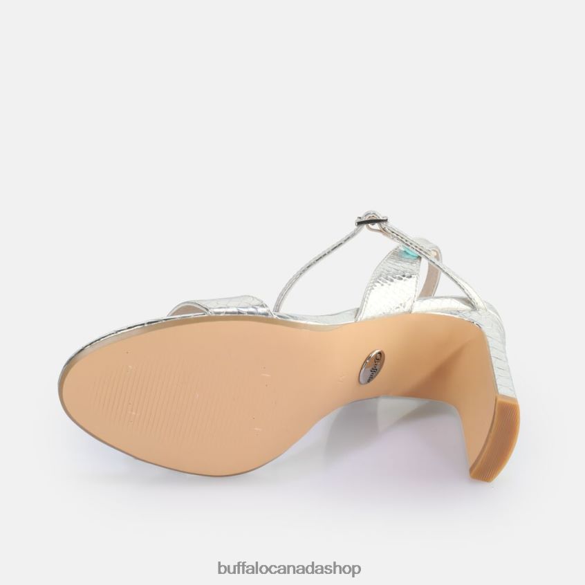 Jean Neat heeled sandal vegan Snake Silver Buffalo ZL64TZ39 |Sandals