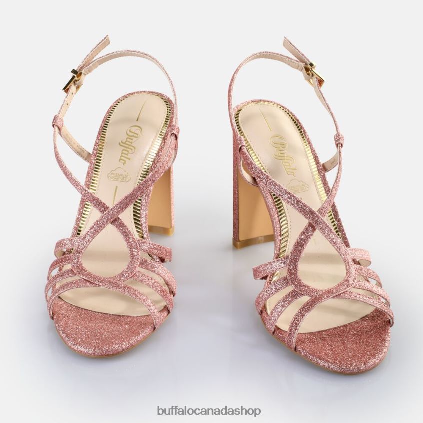 Jean Vamp Heeled Sandals vegan Dark Pink Buffalo ZL64TZ604 |Sandals