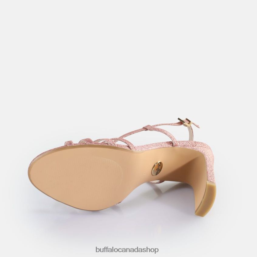 Jean Vamp Heeled Sandals vegan Dark Pink Buffalo ZL64TZ604 |Sandals