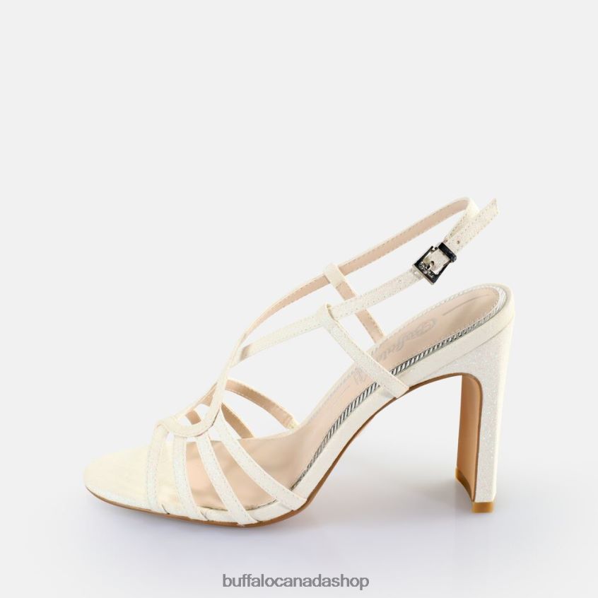 Jean Vamp Heeled Sandals vegan White Buffalo ZL64TZ605 |Sandals