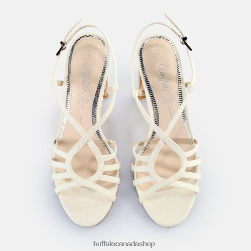 Jean Vamp Heeled Sandals vegan White Buffalo ZL64TZ605 |Sandals