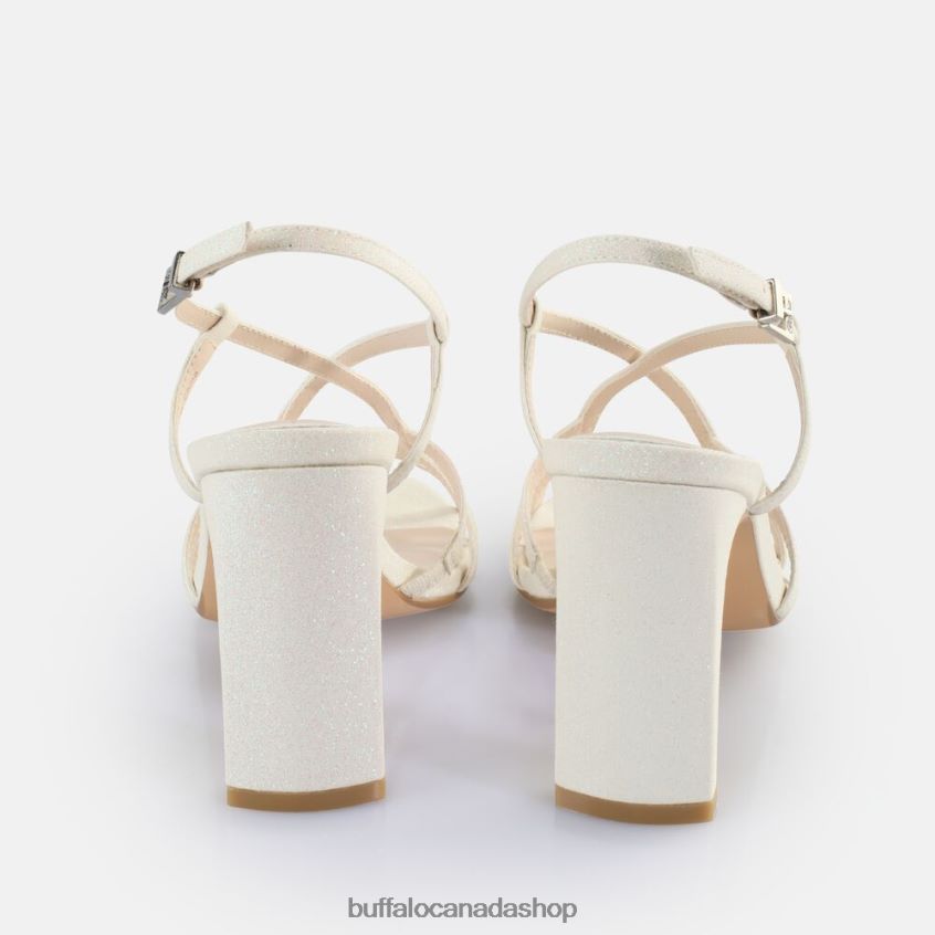 Jean Vamp Heeled Sandals vegan White Buffalo ZL64TZ605 |Sandals
