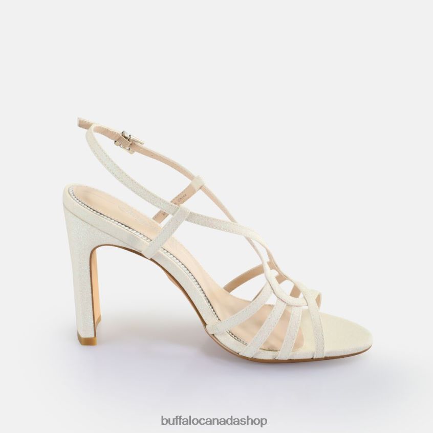 Jean Vamp Heeled Sandals vegan White Buffalo ZL64TZ605 |Sandals