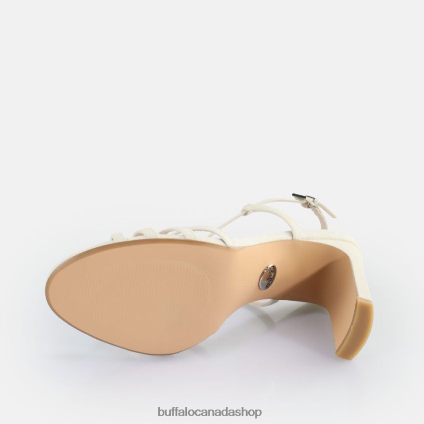 Jean Vamp Heeled Sandals vegan White Buffalo ZL64TZ605 |Sandals