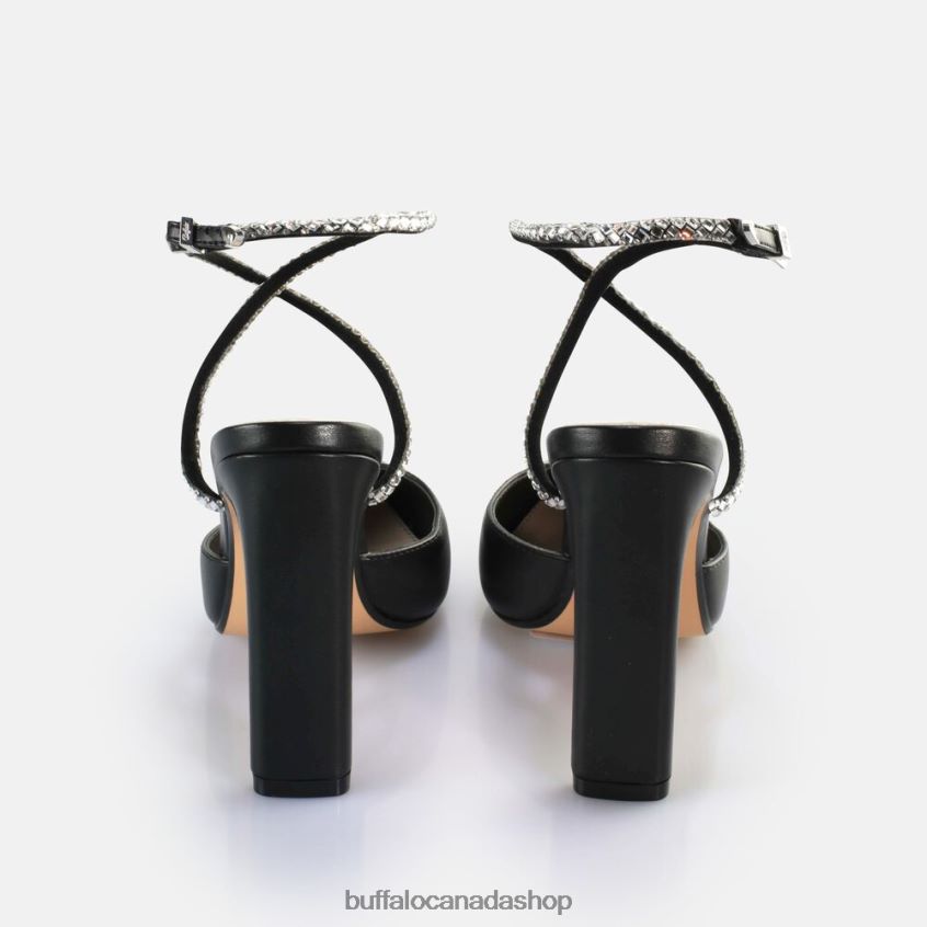 Jolie Queen Heeled Sandals vegan Black Buffalo ZL64TZ328 |Sandals