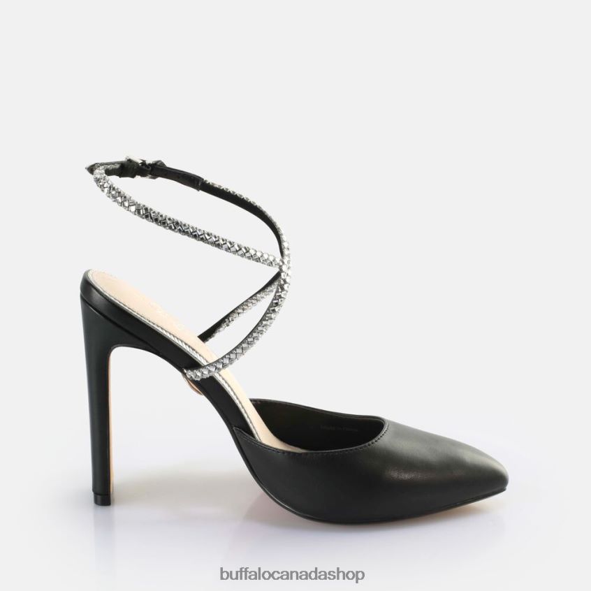 Jolie Queen Heeled Sandals vegan Black Buffalo ZL64TZ328 |Sandals