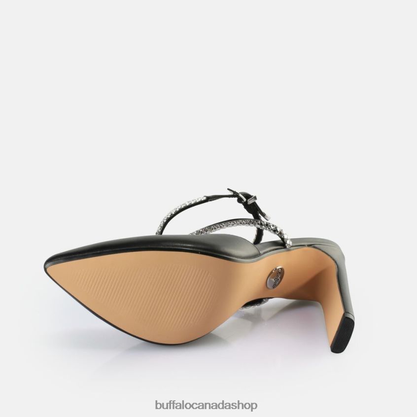 Jolie Queen Heeled Sandals vegan Black Buffalo ZL64TZ328 |Sandals