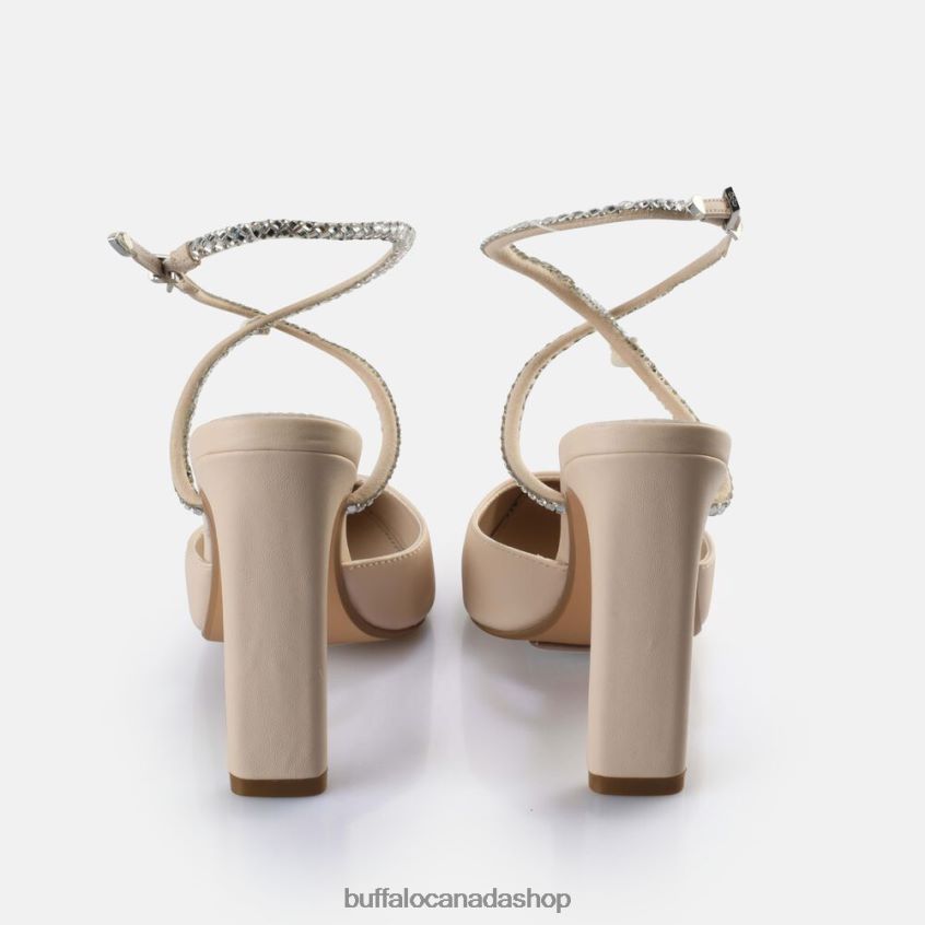 Jolie Queen Heeled Sandals vegan Cream Buffalo ZL64TZ329 |Sandals