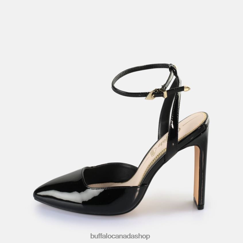 Jolie Vamp Heeled Sandals vegan Black Buffalo ZL64TZ331 |Sandals