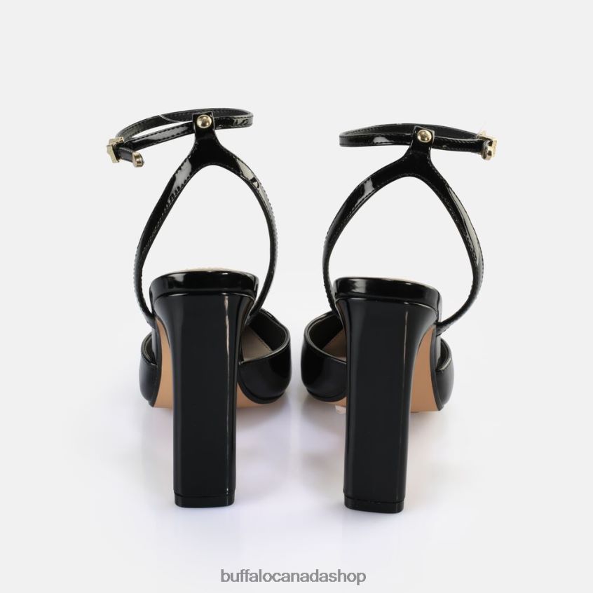 Jolie Vamp Heeled Sandals vegan Black Buffalo ZL64TZ331 |Sandals