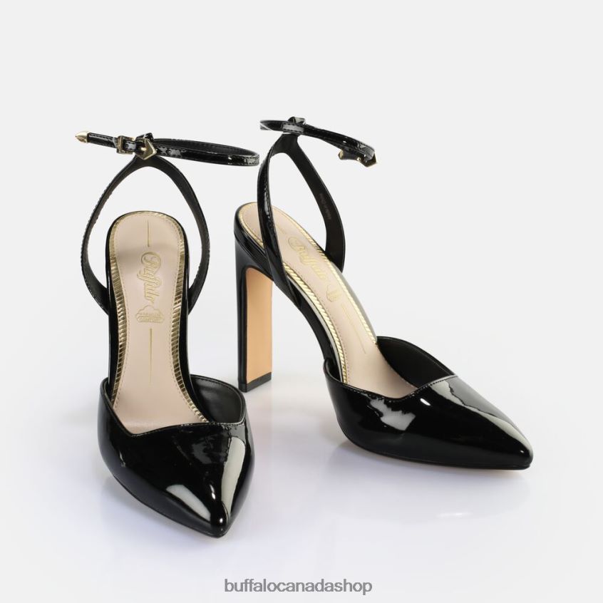 Jolie Vamp Heeled Sandals vegan Black Buffalo ZL64TZ331 |Sandals