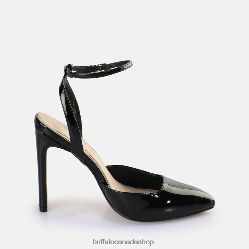 Jolie Vamp Heeled Sandals vegan Black Buffalo ZL64TZ331 |Sandals