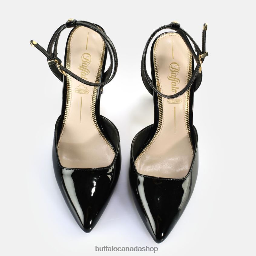 Jolie Vamp Heeled Sandals vegan Black Buffalo ZL64TZ331 |Sandals