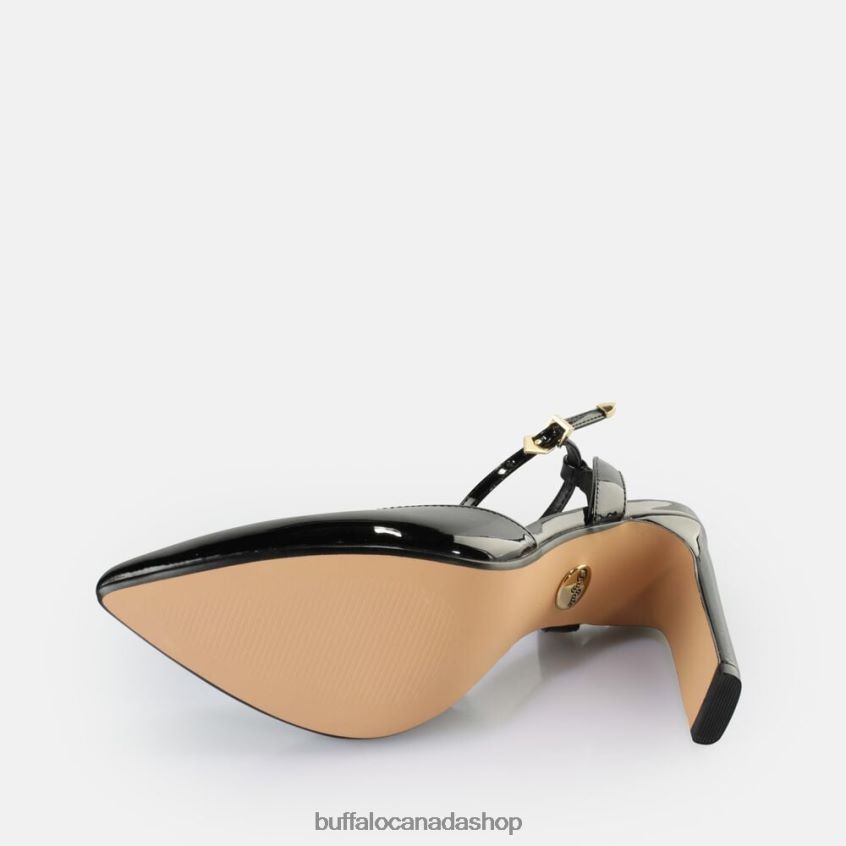 Jolie Vamp Heeled Sandals vegan Black Buffalo ZL64TZ331 |Sandals