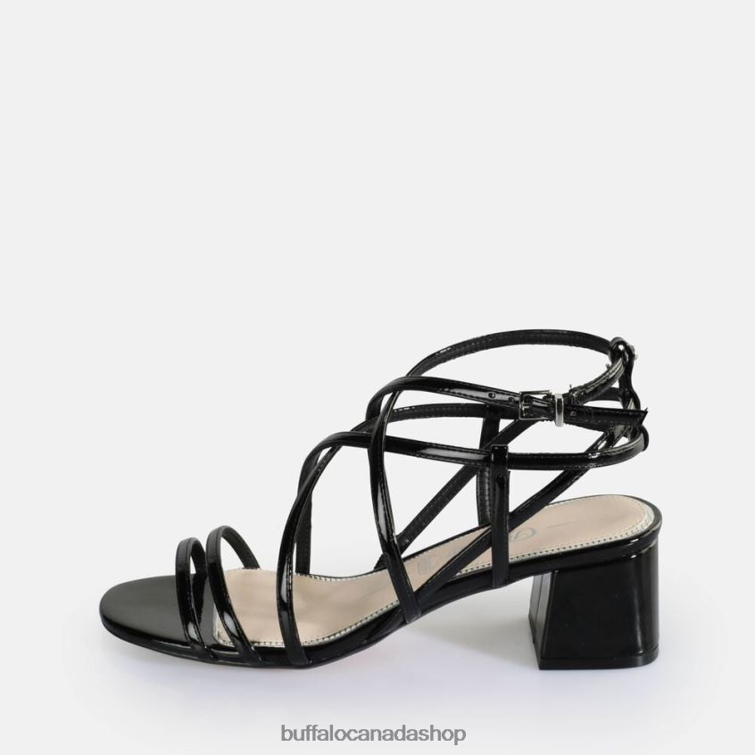 Lilly Cage Heeled Sandals vegan Black Buffalo ZL64TZ288 |Sandals