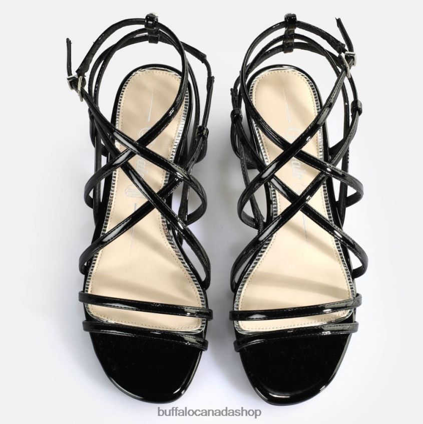 Lilly Cage Heeled Sandals vegan Black Buffalo ZL64TZ288 |Sandals