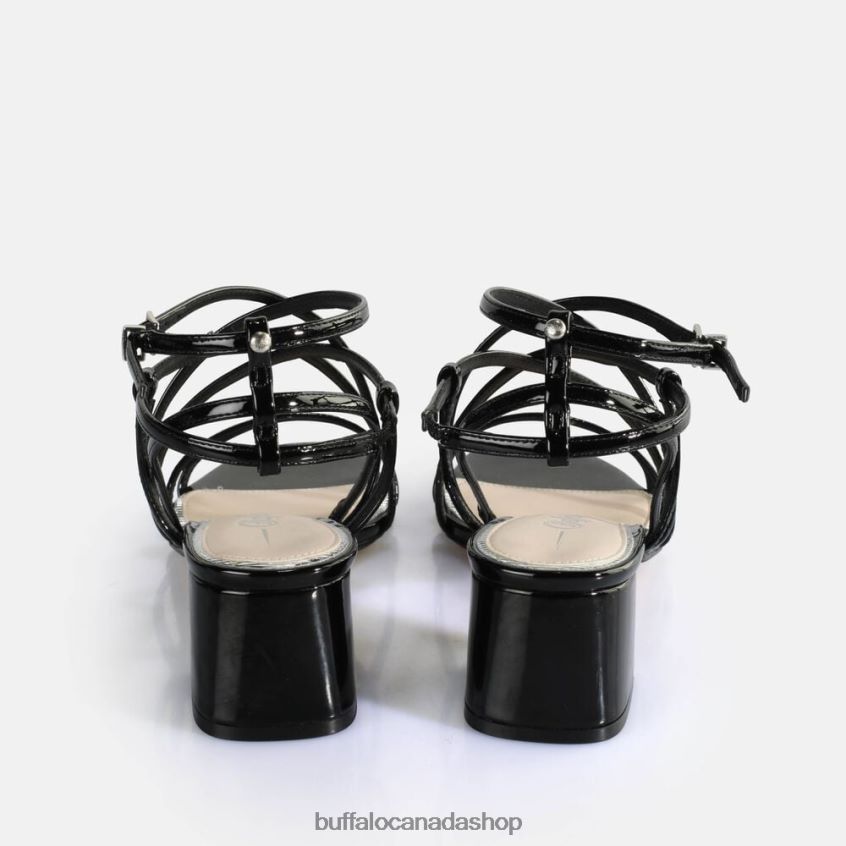 Lilly Cage Heeled Sandals vegan Black Buffalo ZL64TZ288 |Sandals