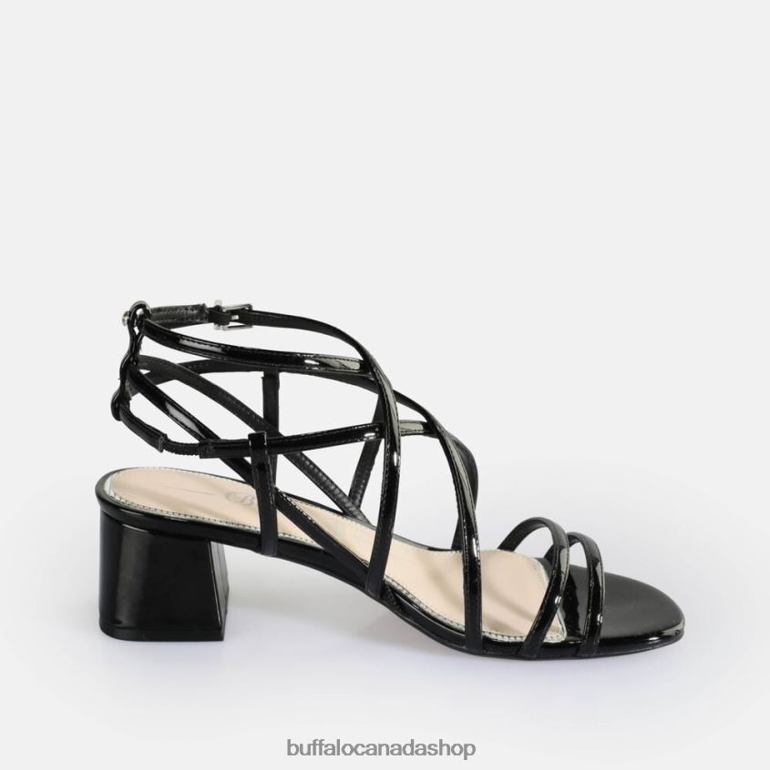 Lilly Cage Heeled Sandals vegan Black Buffalo ZL64TZ288 |Sandals